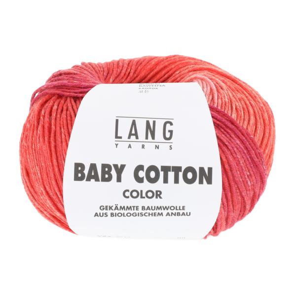 Ein Knäul Baby Cotton Color in Farbe 213 Gelb/ Violett/ Türkis